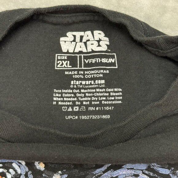 Star Wars Mandalorian Baby Yoda Starry Night Graphic Tee Black 2XL Mens T-Shirt - Picture 4 of 7